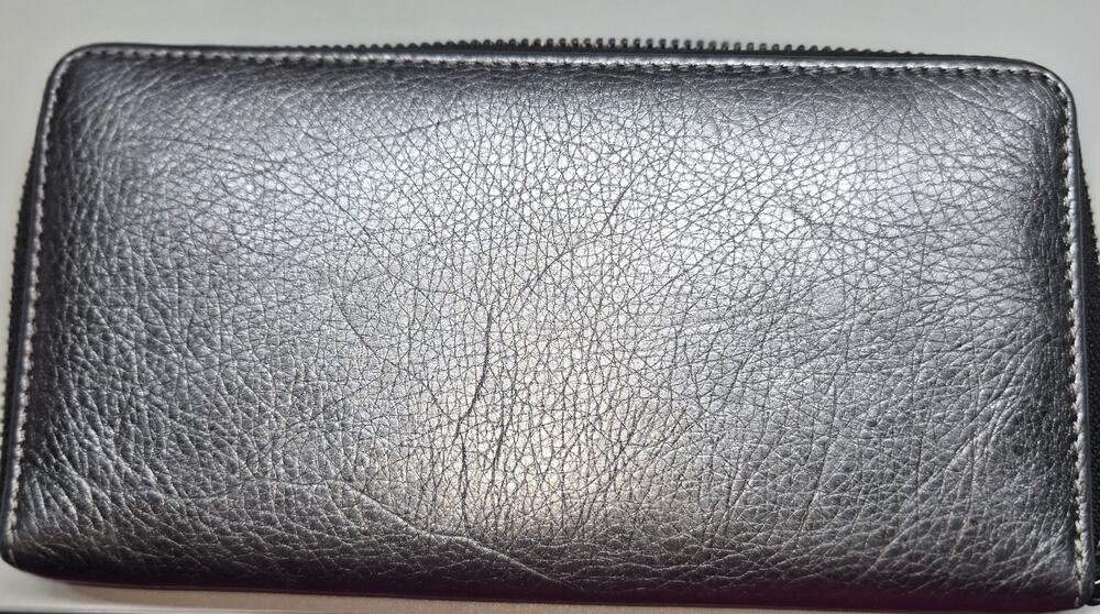 Gianni Chiarini‎ Firenze Silver Metallic Zip Around Wallet, Made In Italy